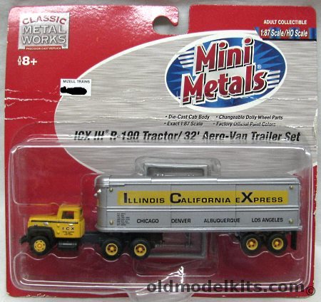 Classic Metal Works 1/87 ICX IH R-190 Tractor Truck With 32 Foot Aero-Van Trailer, 31115 plastic model kit